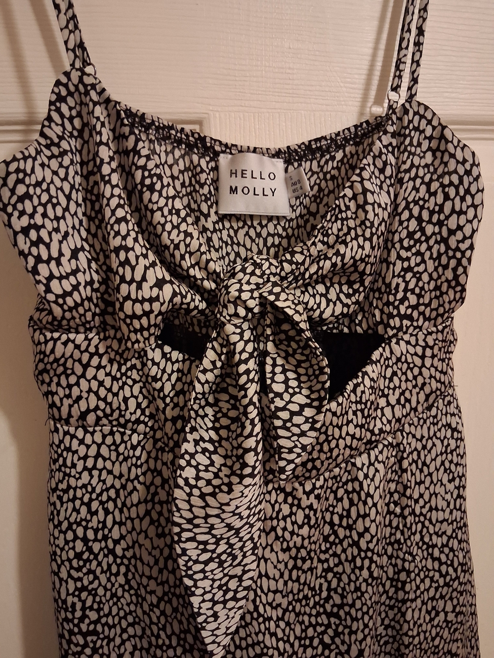 Hello Molly Black & Cream Printed Maxi Slip Dress - Picture 2 of 2